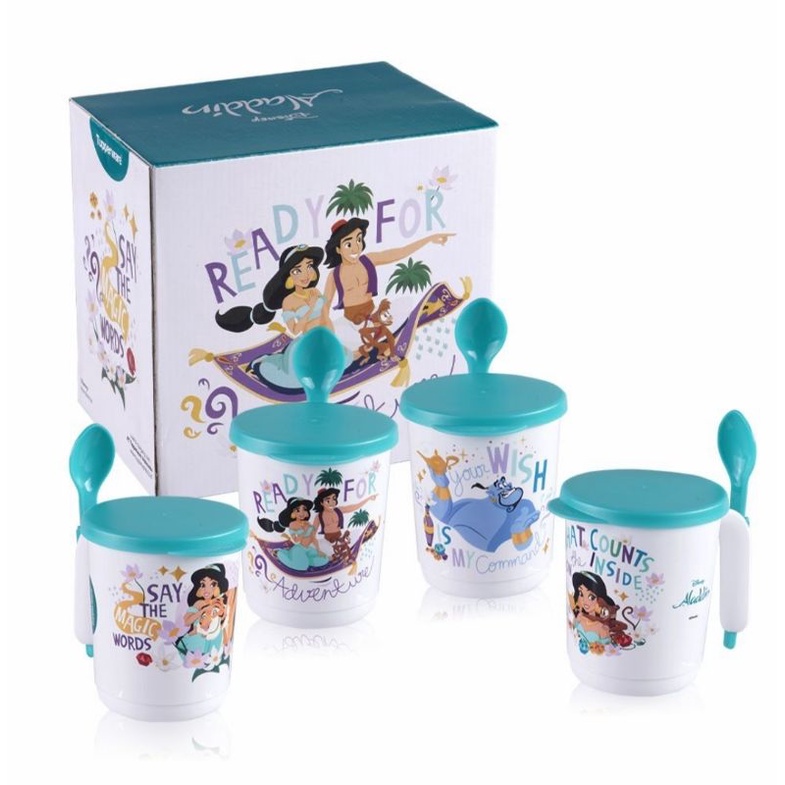 ORI TUPPERWARE TUTUP Gelas minum Aladdin emoticon mug uk.300 ml per pcs