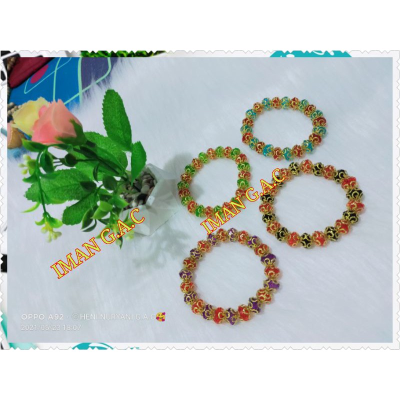 Gelang tangan india ceko manik unik/gelang kristal ceko bakpau gelang tangan india