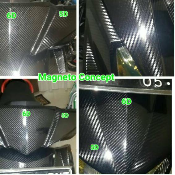 ➤ Sticker Skotlet Carbon 5D Glossy Stiker Karbon 5 Dimensi Kilap Tahan Panas Knalpot ➴