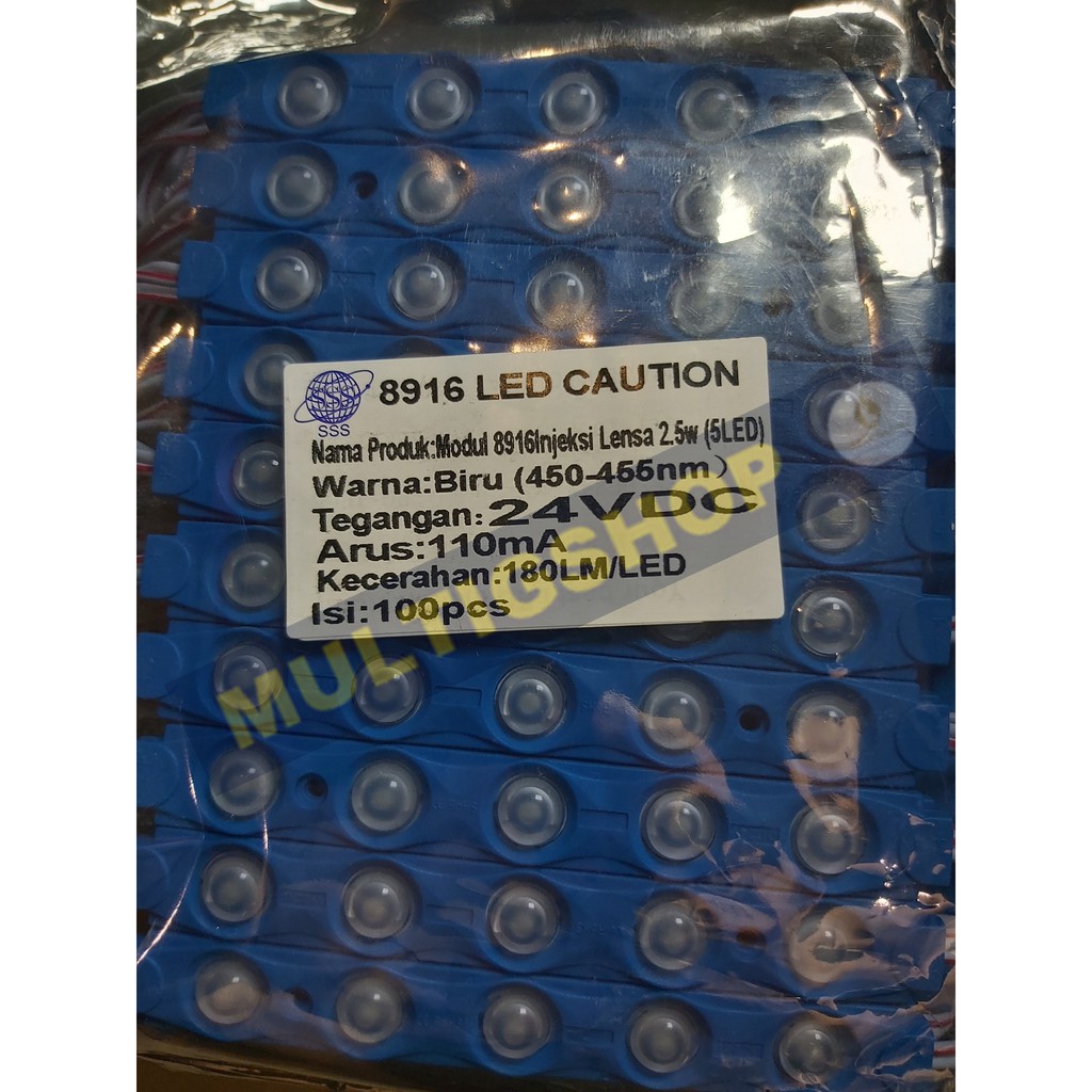 100Pcs Modul 5630 5 LED + Lensa Type 8916 24V - Warna