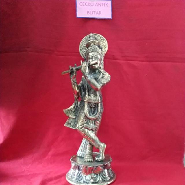 PATUNG DEWA KRISNA BAHAN KUNINGAN