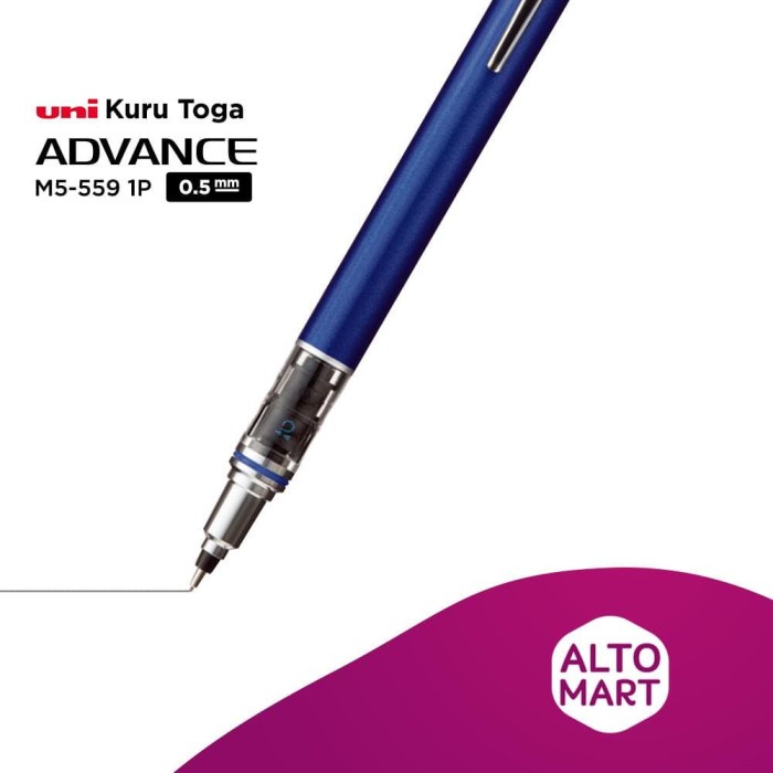 

(BISA COD) UNI Kuru Toga Advance Mechanical Pencil 0.5 mm - Navy Blue