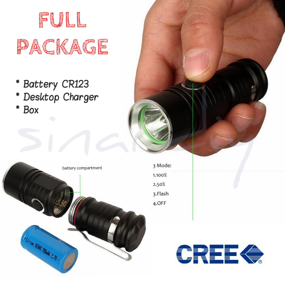 MINI FLASHLIGHT LED SENTER CREE XML-U2 10W