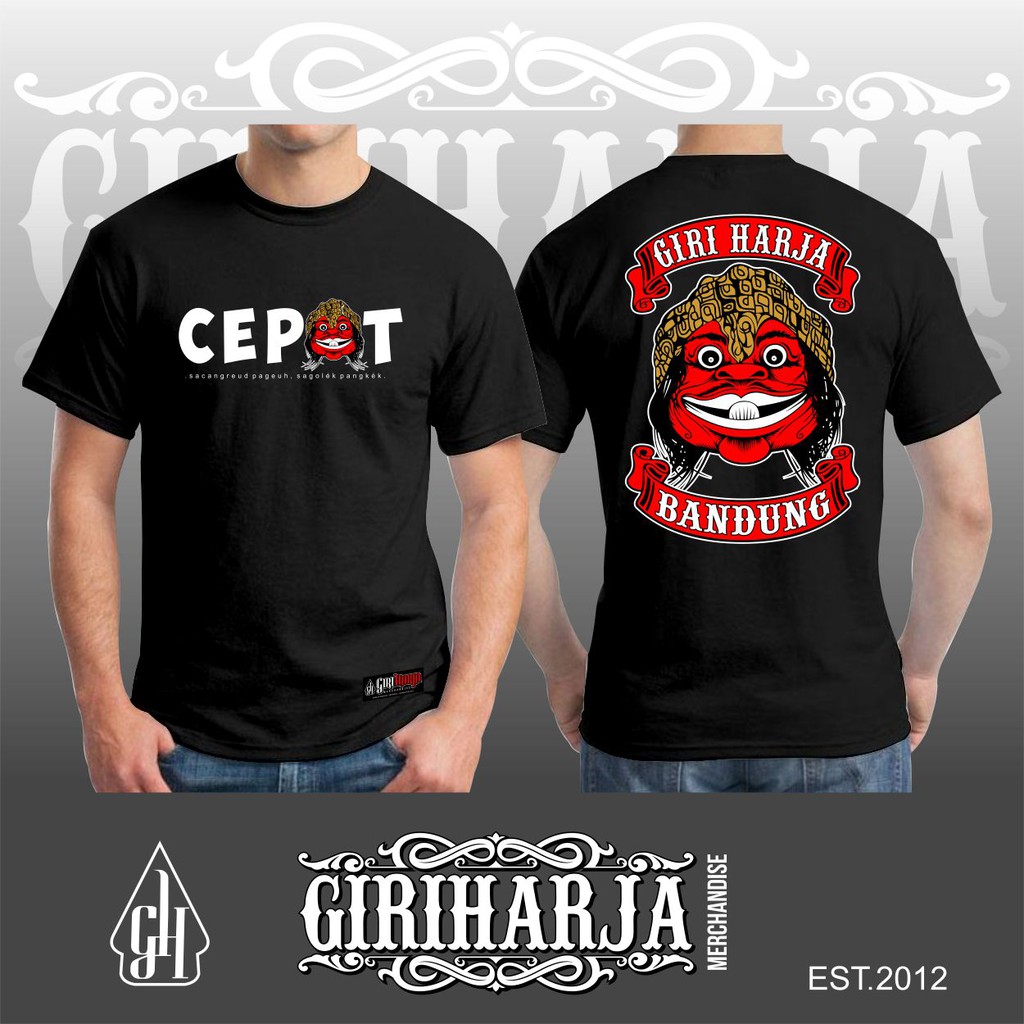 Kaos wayang golek Cepot / kaos wayang golek Giri Harja / Kaos wayang golek sunda / kaos tangan pende