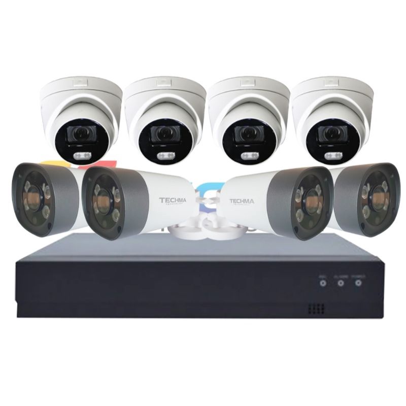 PAKET CCTV TECHMA 8CAM DVR DAHUA 8ch FULL COLOR full hd siang malam tetap berwarna bosku