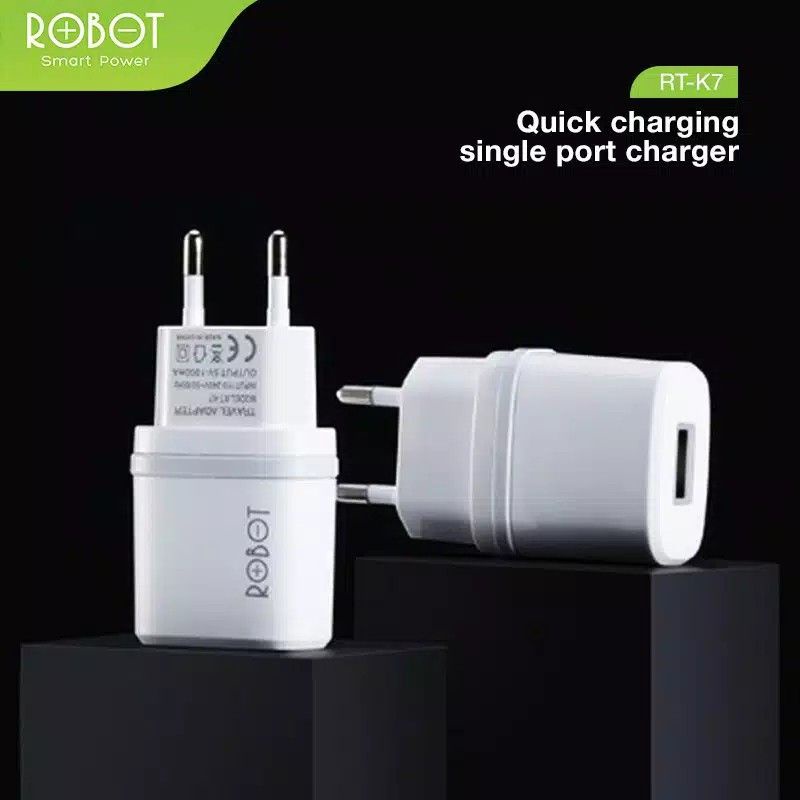 Charger + Kabel Micro USB Robot RT-K7 5V/1A - White