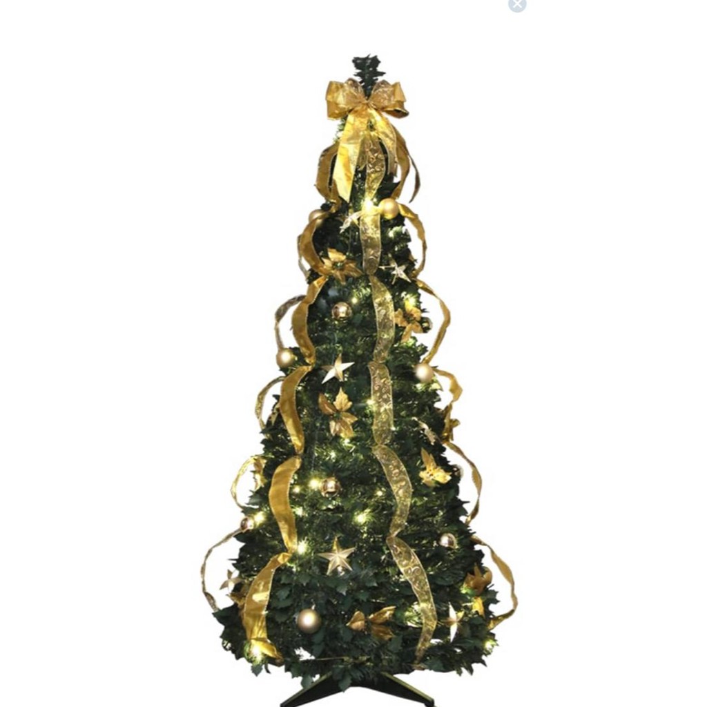 Ace Hardware Noelle Pohon Natal Pop Up Prelit 180 cm - Gold Ribbon