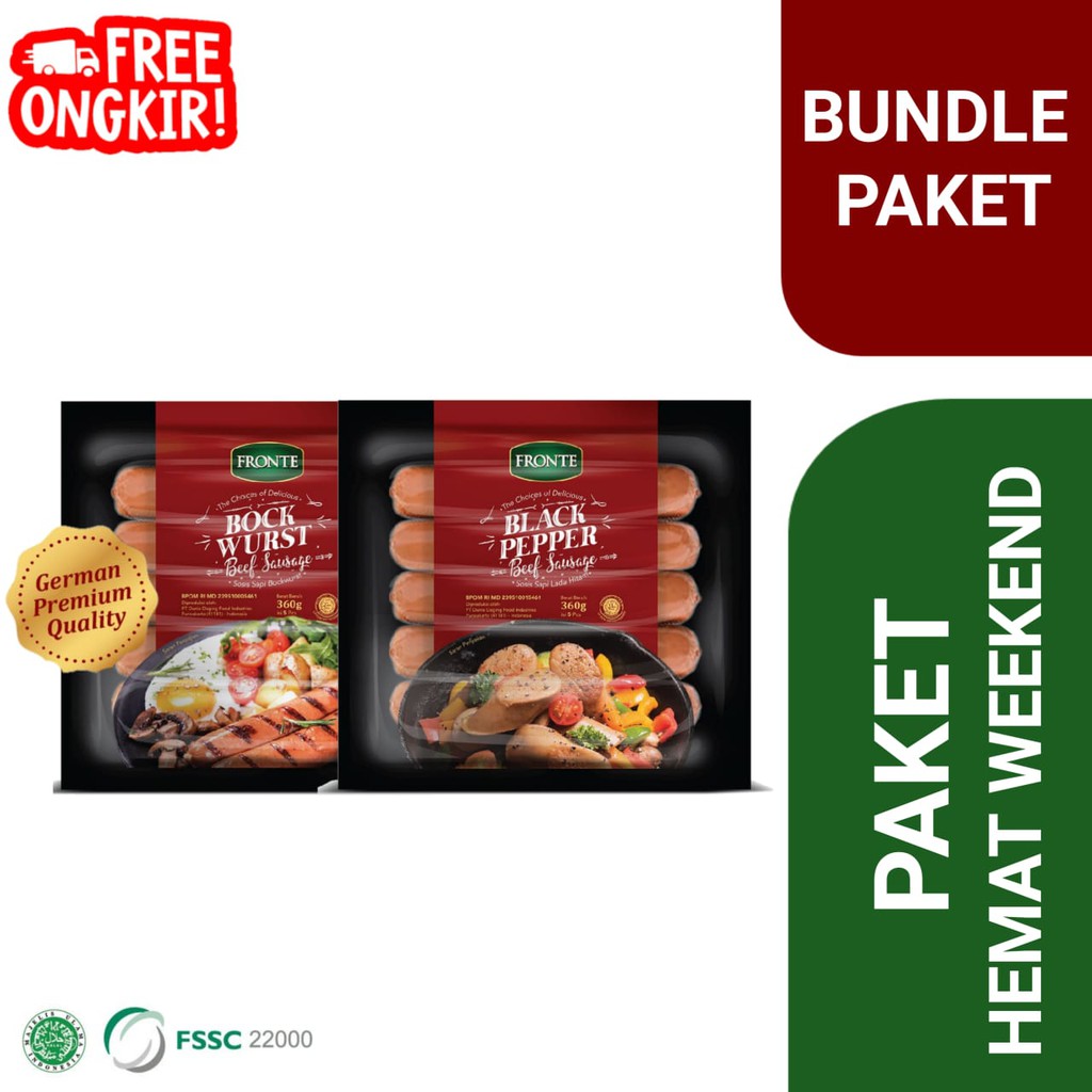 

Bundle Paket Sosis Fronte Bockwurst 360gr & Sosis Fronte Blackpepper 360gr