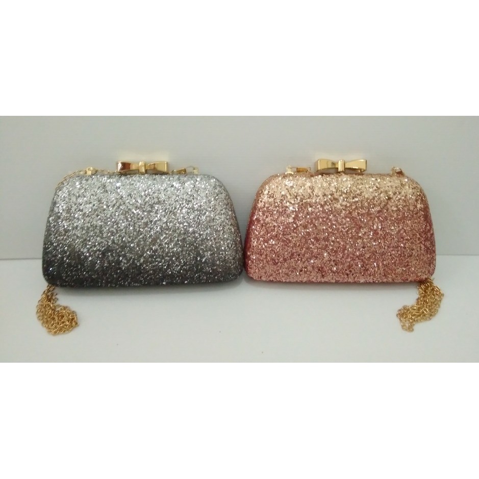 Tas Pesta Wanita Import Glitter Clutch