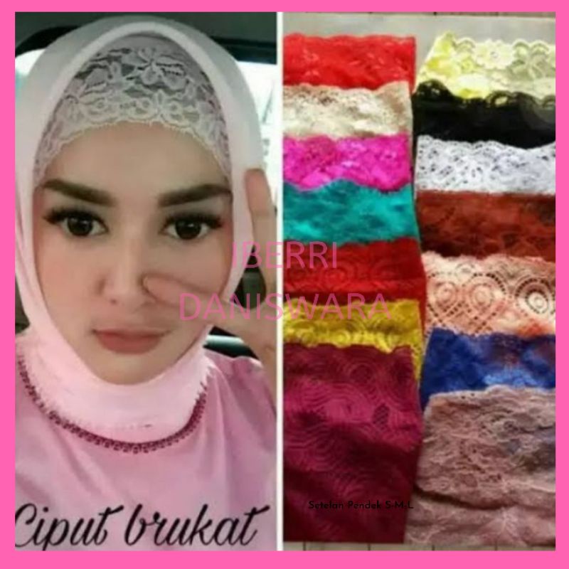 Inner brukat / inner brokat / bandana renda / ciput renda / inner renda / ciput renda