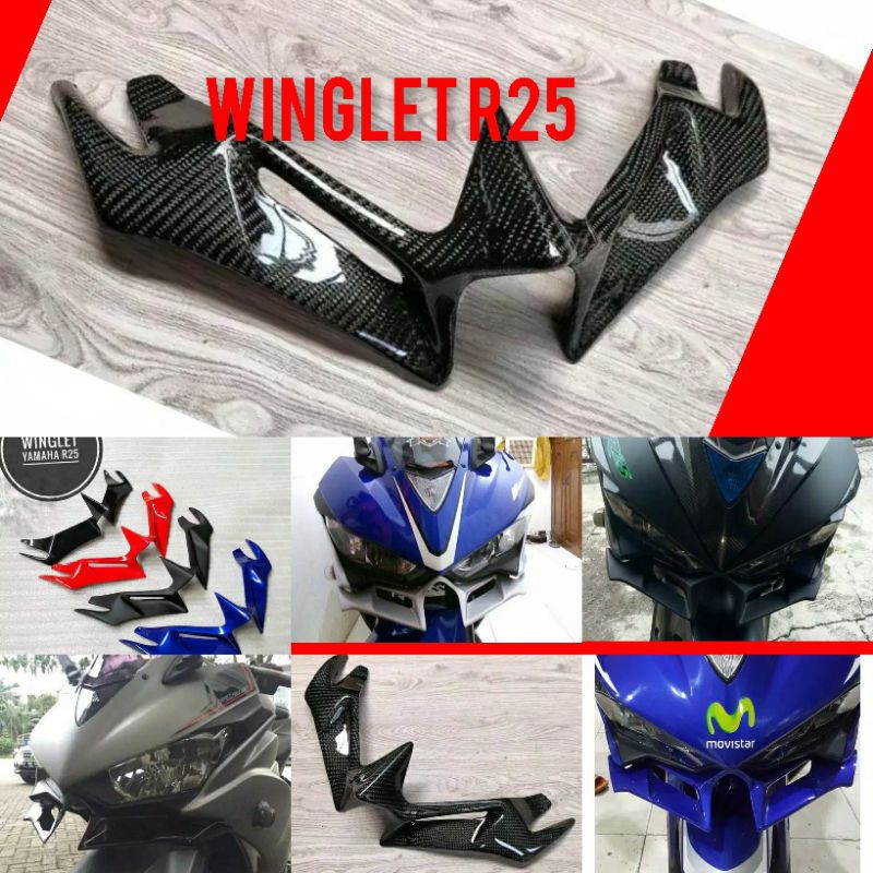 WINGLET R25.KUMIS LAMPU YAMAHA R25 CARBON.WINGLET YAMAHA R25