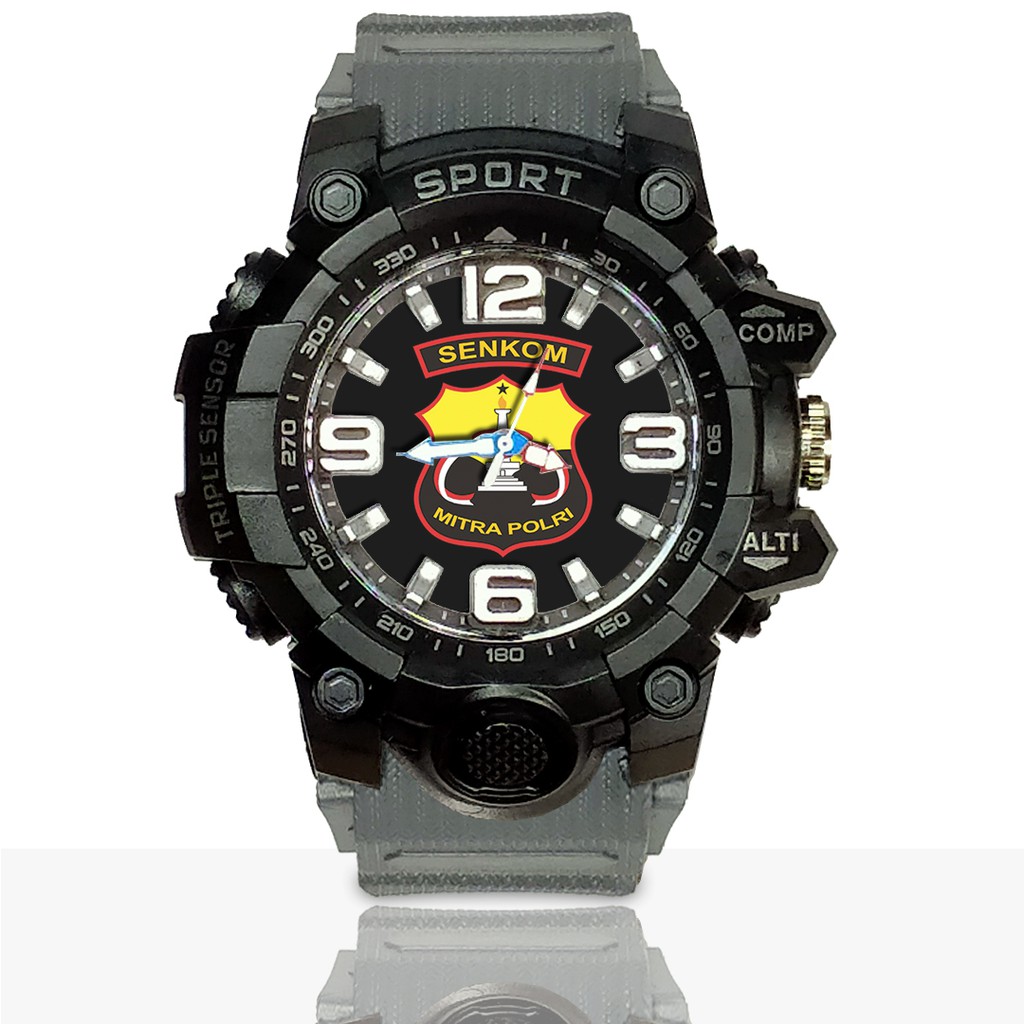 Jam Tangan Custom SENKOM MITRA POLRI Ruber- Water Resistant