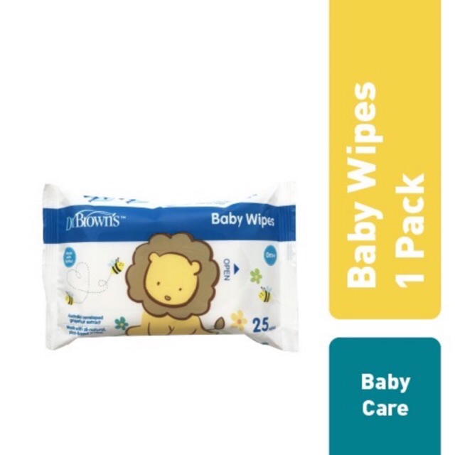 Dr Brown's Baby Wipes Tissue Basah Teether Nipple Ibu Diapers Mainan Alas Main 1 Pack