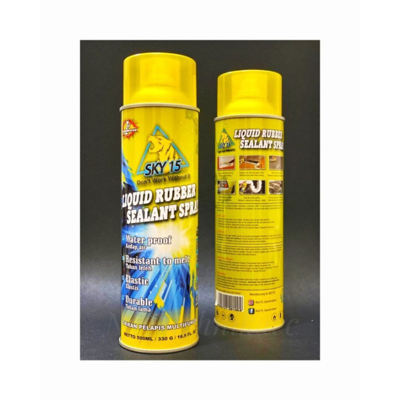 LIQUID RUBBER SEALANT SPRAY sky15 ( 4 varian warna) hitam, putih, clear, abu2