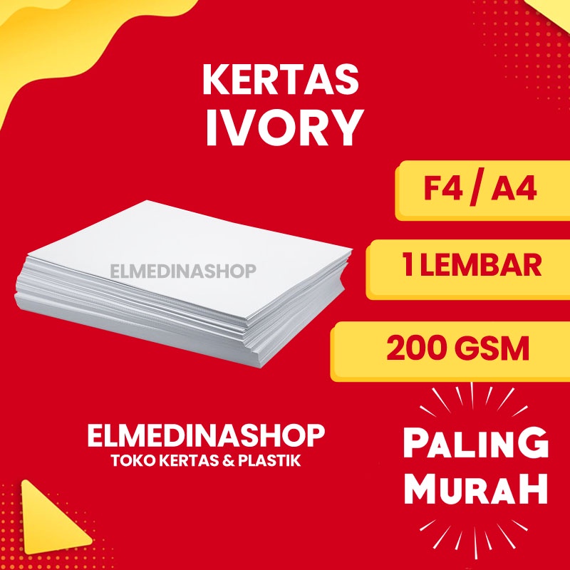 

1 Lembar Kertas Ivory F4 & A4 Gramasi Tebal 200 Gsm