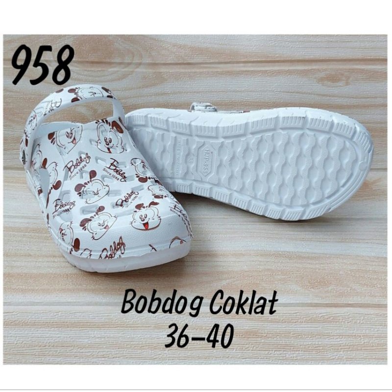 Sandal Baim Motif Printing Kartun 36-40 Sandal Crocs Anti Slip Sandal Kodok Sablon Lucu 958