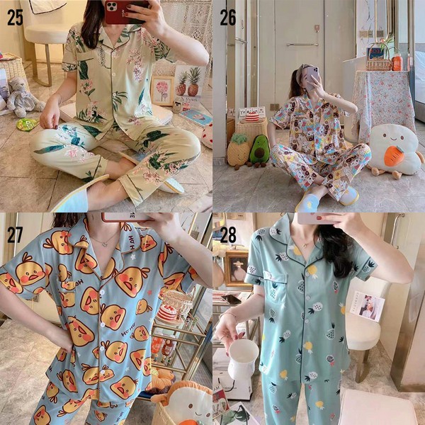 Setelan Piyama Baju Tidur Kerah Wanita Korean Style T717