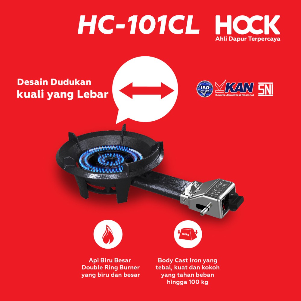 Kompor Hock Gas Cor Body Cast Iron Low Pressure HC-101CL