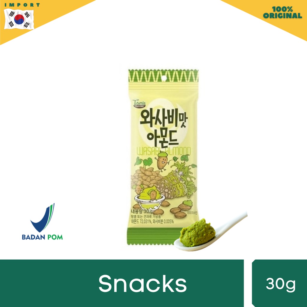 HBAF (TOM'S) WASABI ALMOND - Kacang Almond rasa Wasabi