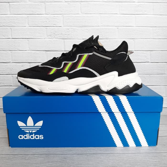 Adidas Ozweego Black Solar Green Original / Sepatu Adidas Ozweego