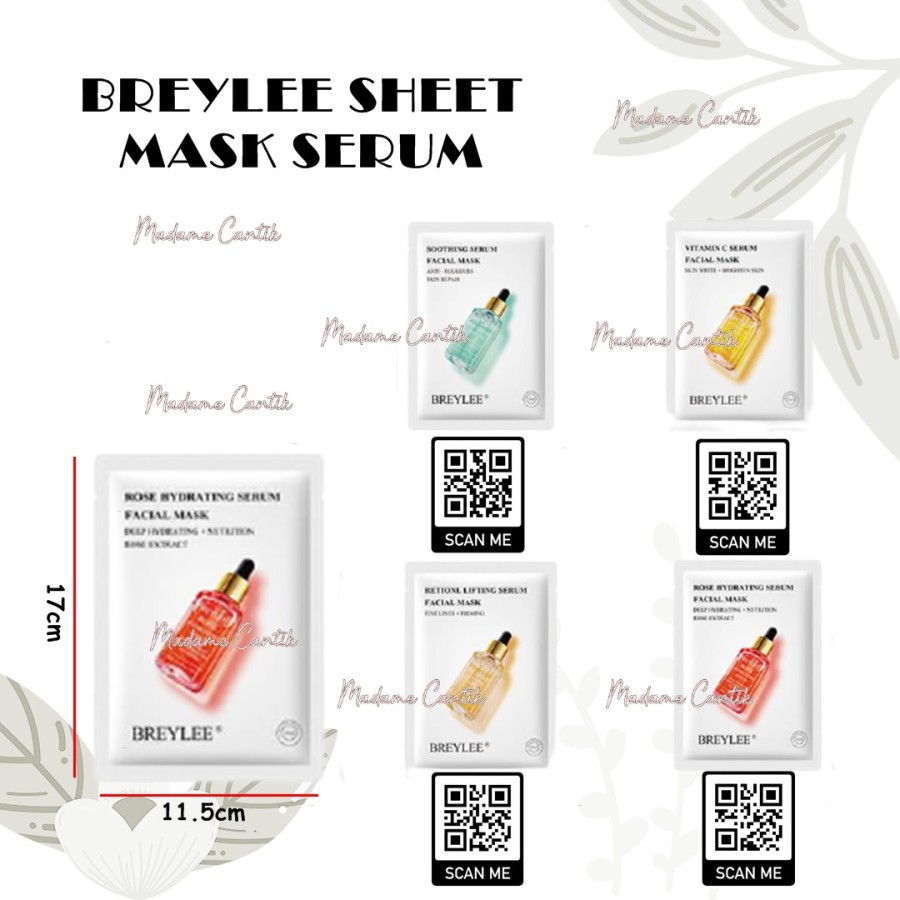 ✿ MADAME ✿ BREYLEE SHEET MASK SERUM  BLACKHEAD KOMEDO - MASKER SERUM BREYLEE