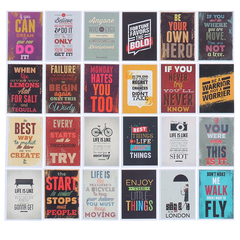 25pcs Stiker Tulisan Quote Motivasi Untuk Laptop / Skateboard