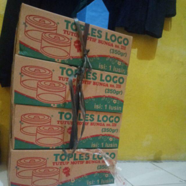 12pcs Toples Nastar Kue Kering 350gr Bulat Kembang Plastik - Logo 328