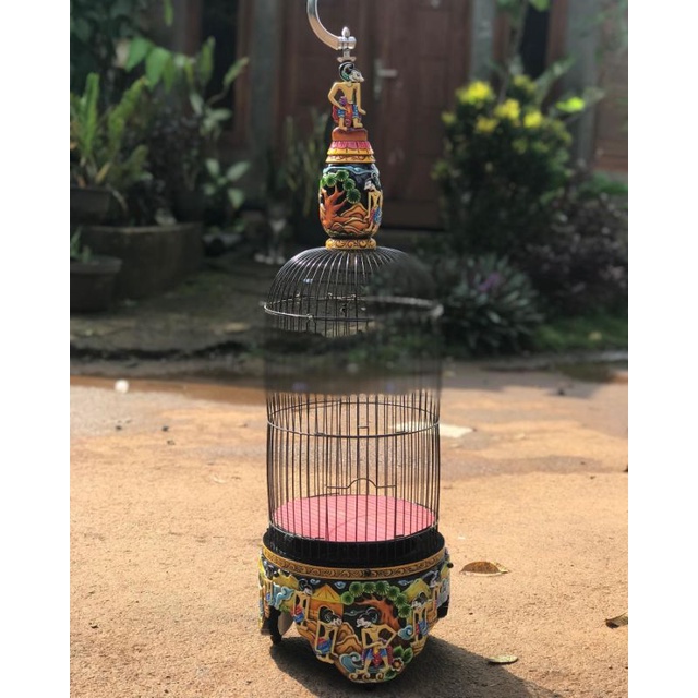 sangkar burung pleci, sangkar pleci ukir, sangkar kayu jati
