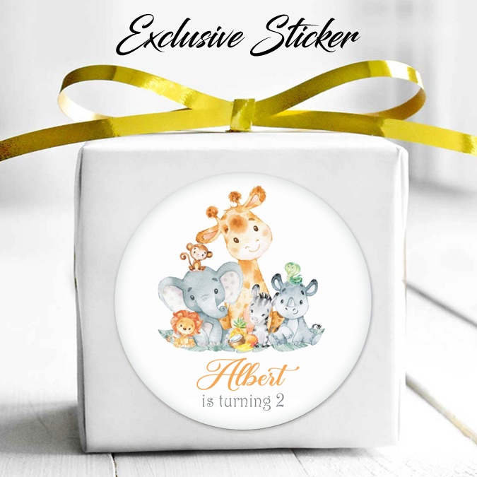 

50 STIKER / STICKER ANIMALS 2-15 ULANG TAHUN / ULTAH / BIRTHDAY