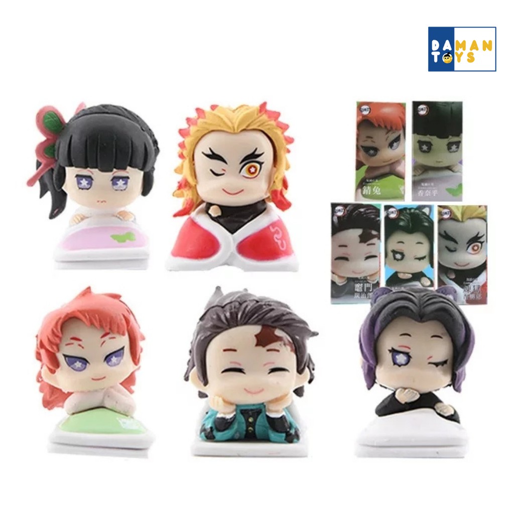 Action Figure Kimetsu No Yaiba Demon slayer Set 5 Sleep Chibi Tanjiro Zenitsu Nezuko Hashira Inosuke