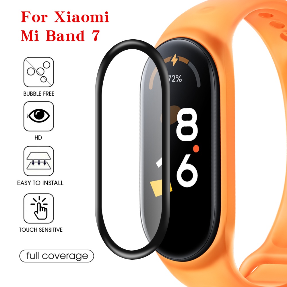 1pc Pelindung Layar Smartwatch Mi Band 7 / 7NFC Full Cover Anti Sidik Jari