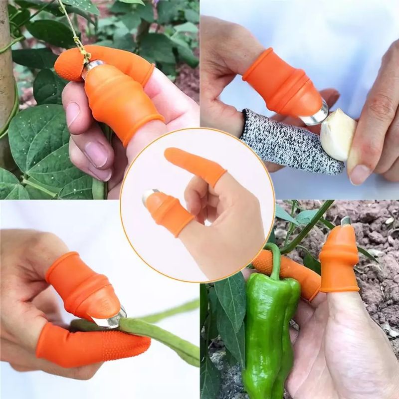 Alat Bantu petik sayur cabe buah Sarung silicone dengan kuku baja Pria