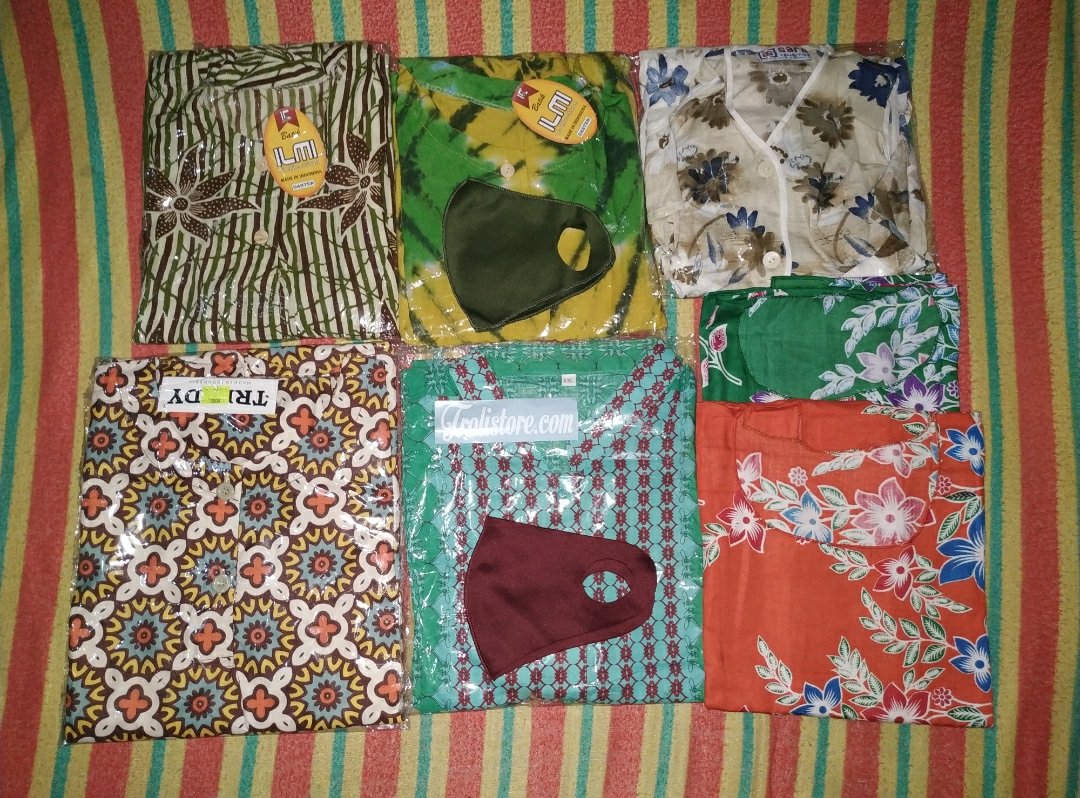 Trolis Anak Sd Sma Remaja Dewasa Grosir Batik Wanita Cewek Hijau Atasan Lengan Pendek 7/8 Blgr