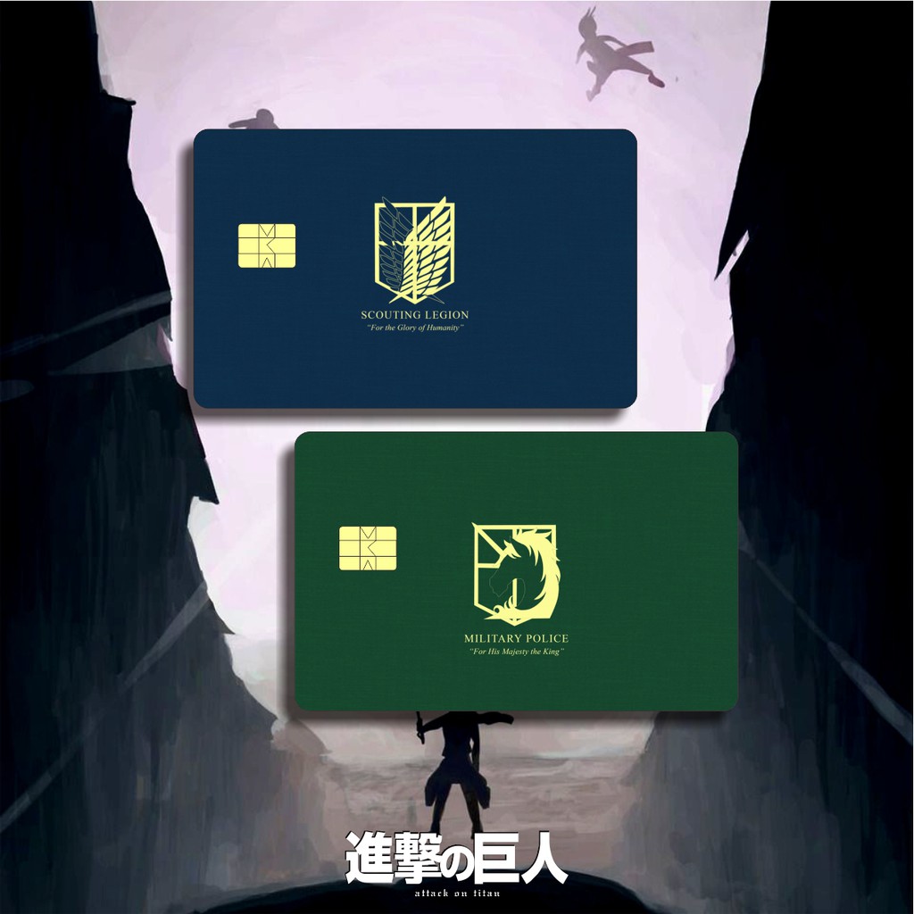Agen Sticker Pelindung Kartu Skin Card Atm Sim Ktp E-money Stiker Motif Attack On Titan Anti Gores VE6xk6fp9n0gn