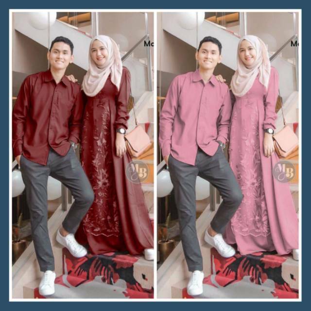 Couple Gamis Kemeja Brokat Toyobo Couple Kondangan Lamaran Tunangan Wisuda Couple Oke Punya Shopee Indonesia