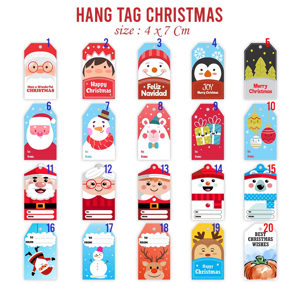 

Hang Tag Natal Gantungan Christmas Greeting Card Hangtag Hiasan Parsel
