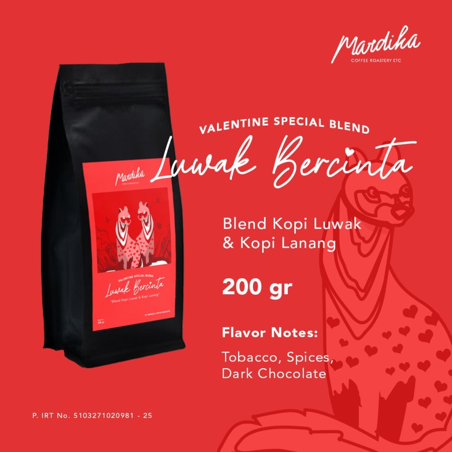 

LUWAK BERCINTA (KOPI LUWAK + LANANG) 200 gram - Mardika Coffee