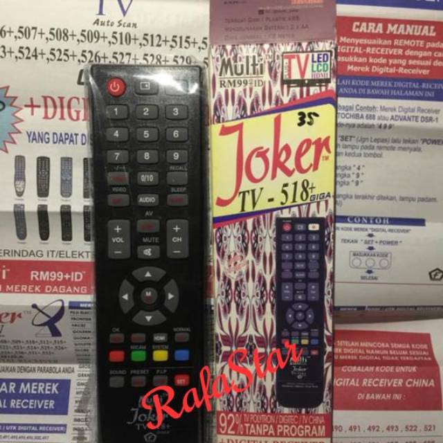 REMOT TV MULTI PENGGANTI REMOT RUSAK