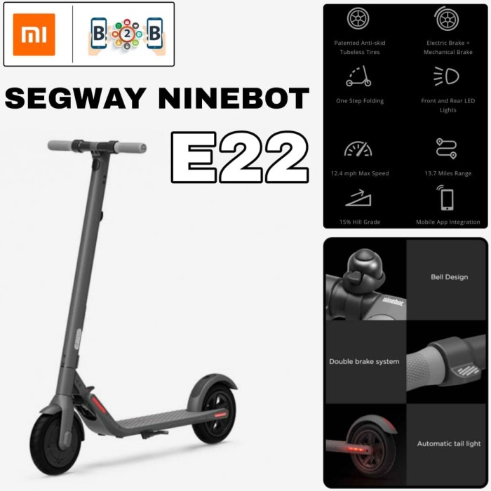 NINEBOT E22 KickScooter - Segway Electric Scooter Kick Scooter