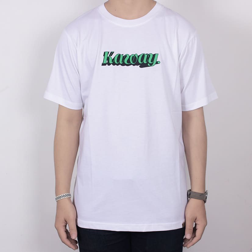 KAOS T-SHIRT PRIA/WANITA - KAWAY KAW-BLEN WHITE 30