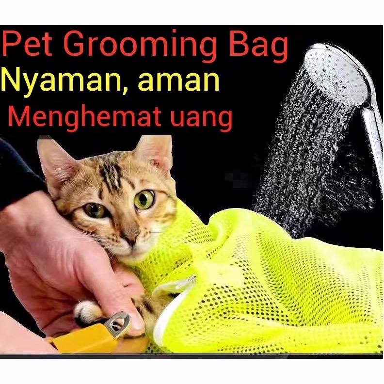 Kantong Mandi Kucing Pet Grooming Bag Pet Shower Bath