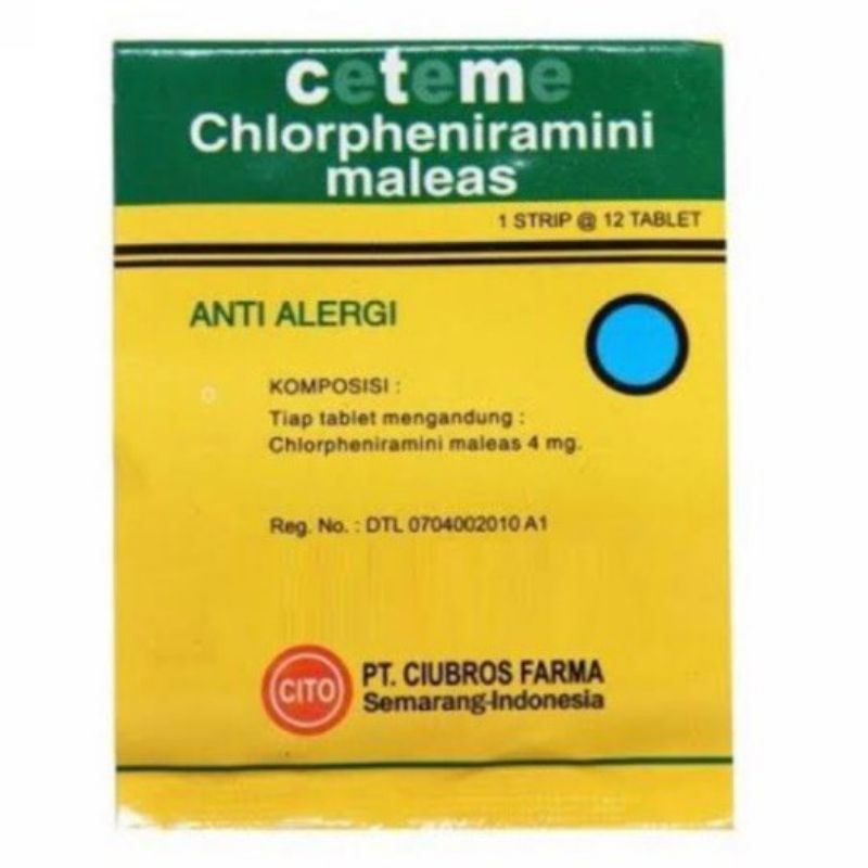 CTM Obat Alergi CETEME obat alergi Gatal gatal strip @ 4 tablet