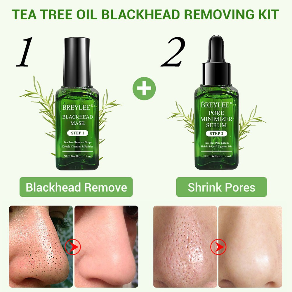 BREYLEE Blackhead Mask step 1 &amp; Pore Minimizer Serum step 2 masker pembersih penghilang komedo