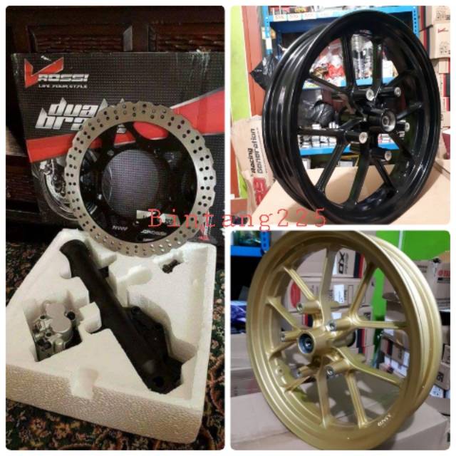 VELG NINJA FI DEPAN LEBAR DOUBLE DISK BERIKUT SET DISK BRAKE KIRI NINJA 250 FI TERMURAH