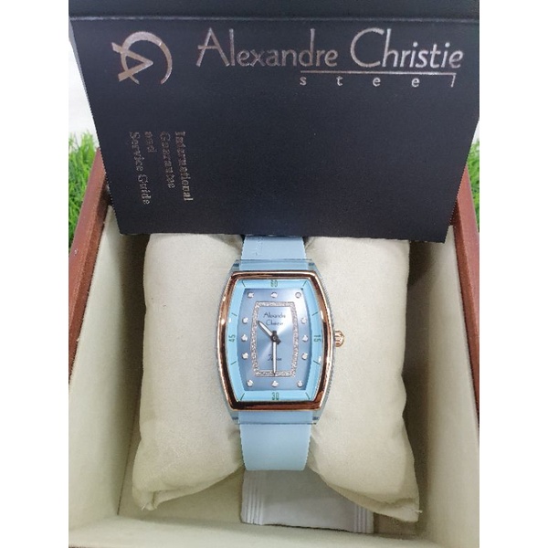 alexandre christie 2847lh biru ring rosegold wanita
