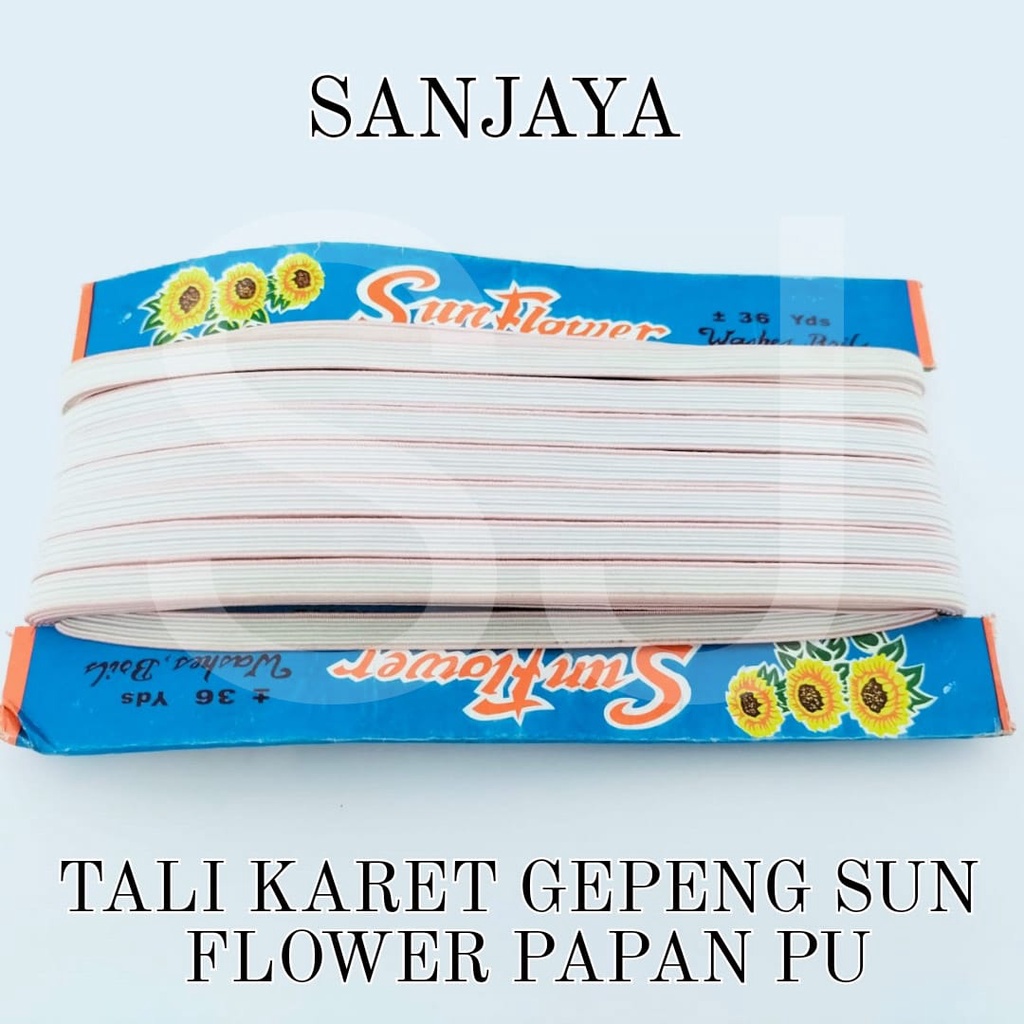 TALI KARET ELASTIS / TALI MASKER KARET / TALI ELASTIS GEPENG / TALI KARET GEPENG SUN FLOWER PAPAN PU