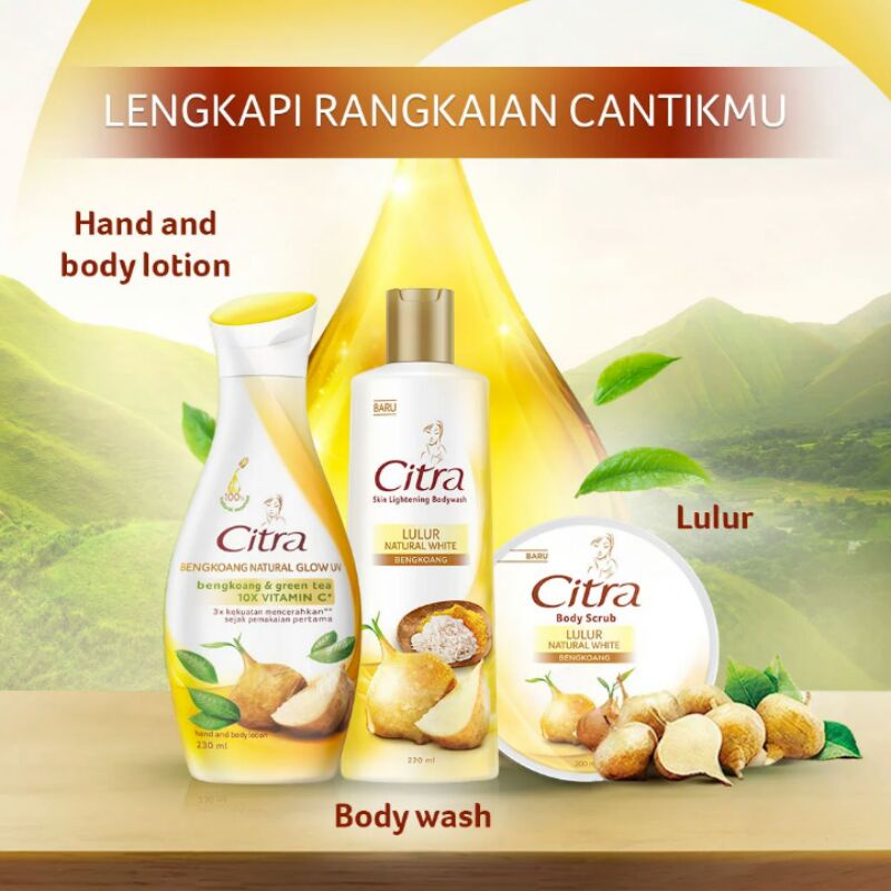 CITRA Body Lotion Bengkoang &amp; Green Tea Natural Glow 210ml