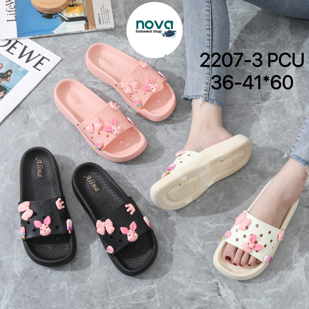 Sandal Jelly Korean Impor Jelly Soft Slipper Anti Slip Elastic Empuk 2207-3 Balance