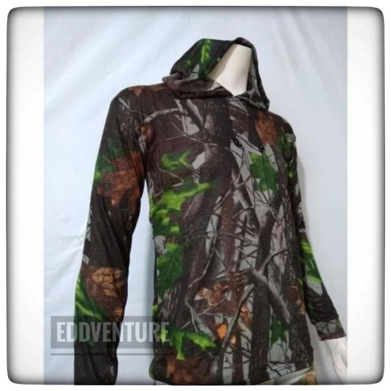 Kaos Baju Hoodie Loreng Camo Perbakin Pakaian Berburu Hunting Kamuflase