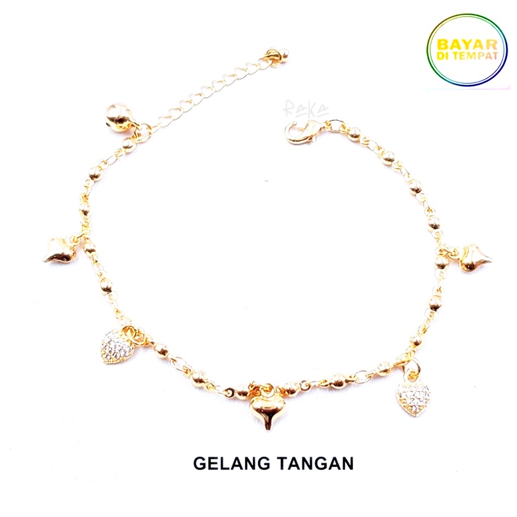 Raka Acc - Jewelry Gelang Tangan Xuping LOVE Kecil Perhiasan Wanita Menawan Lapis Emas 18k 133